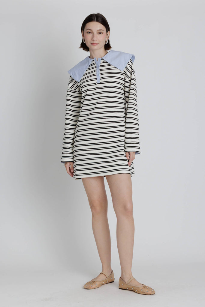 OVERSIZED COLLAR POLO DRESS