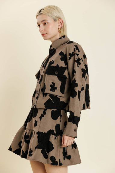 JACQUARD FLORAL JACKET