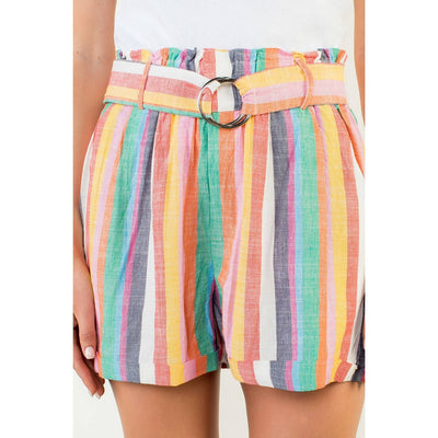 Pink multi stripe shorts