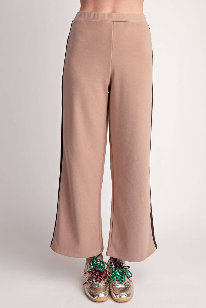Pull-On Contrast Pants