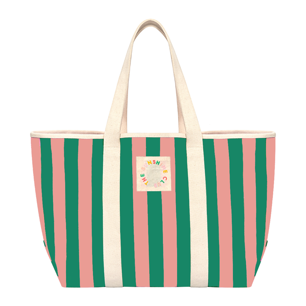 Watermelon Stripe Canvas Tote