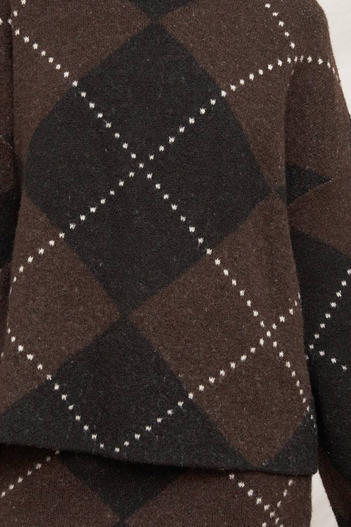 Argyle Turtleneck Sweater