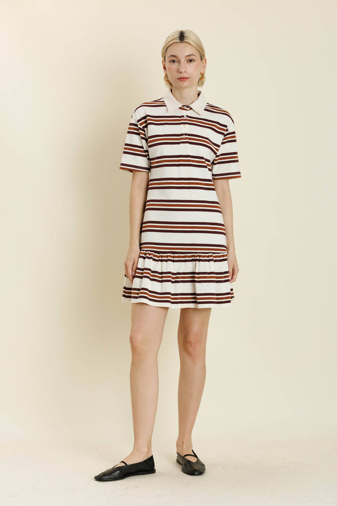 STRIPED RUGBY MINI DRESS