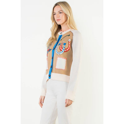 Western embroidered cardi