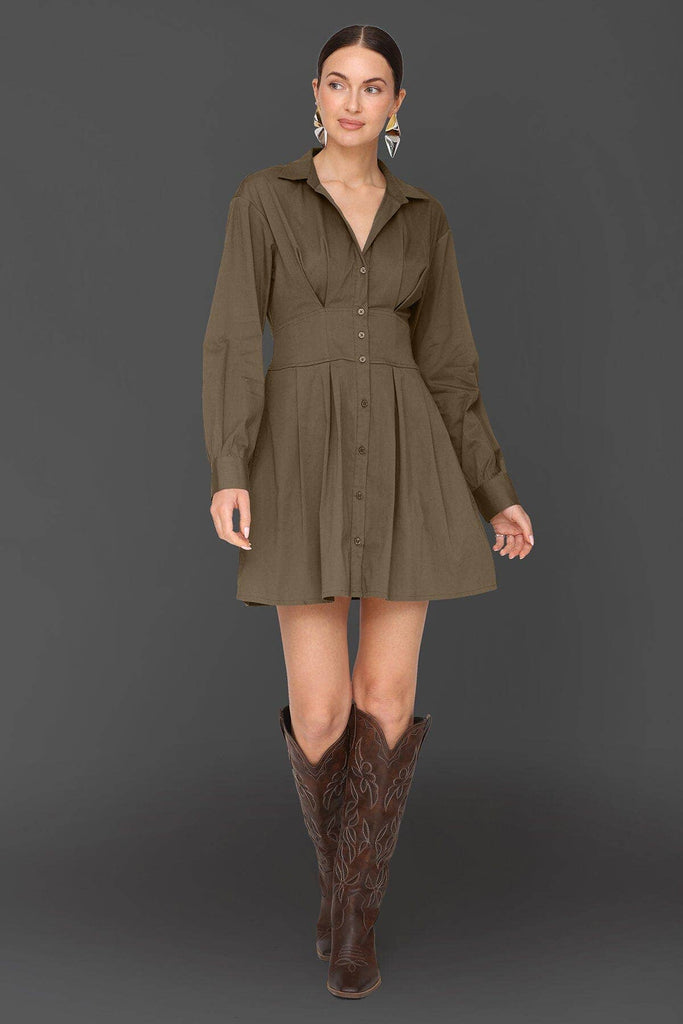 Cotton Corset Mini Shirtdress