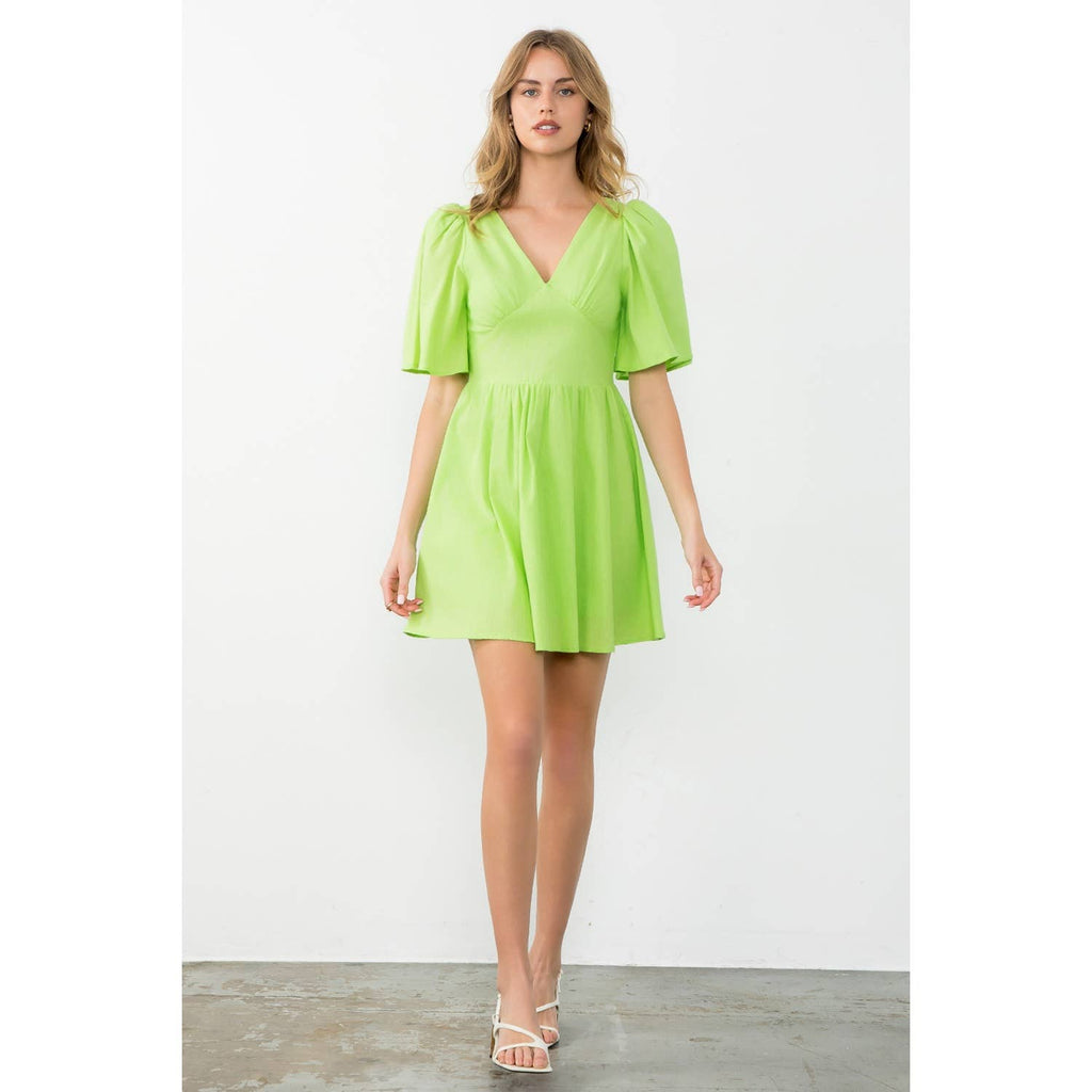 Alba puff sleeve dress