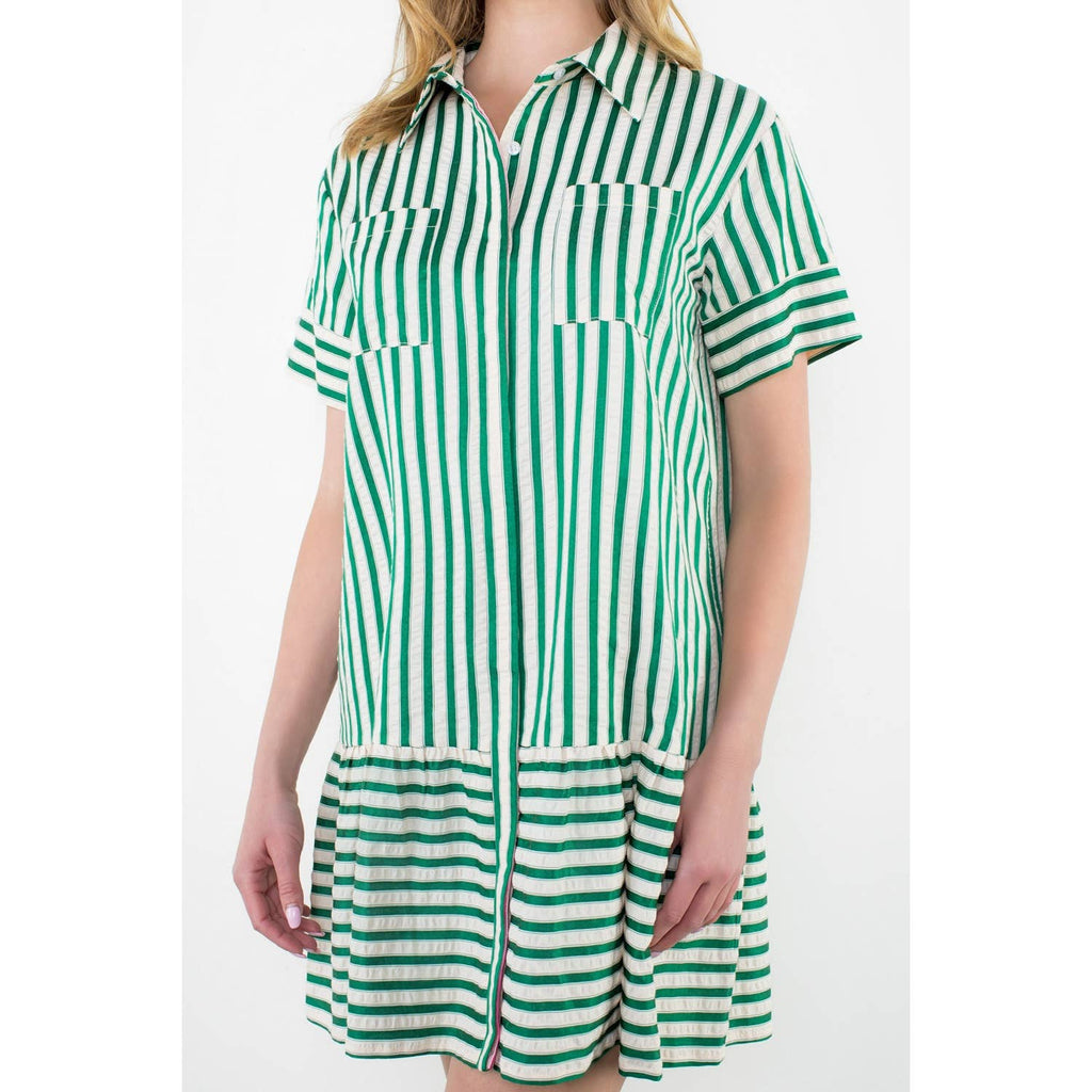 Astrid green stripe Dress