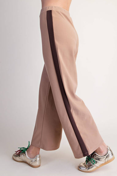 Pull-On Contrast Pants