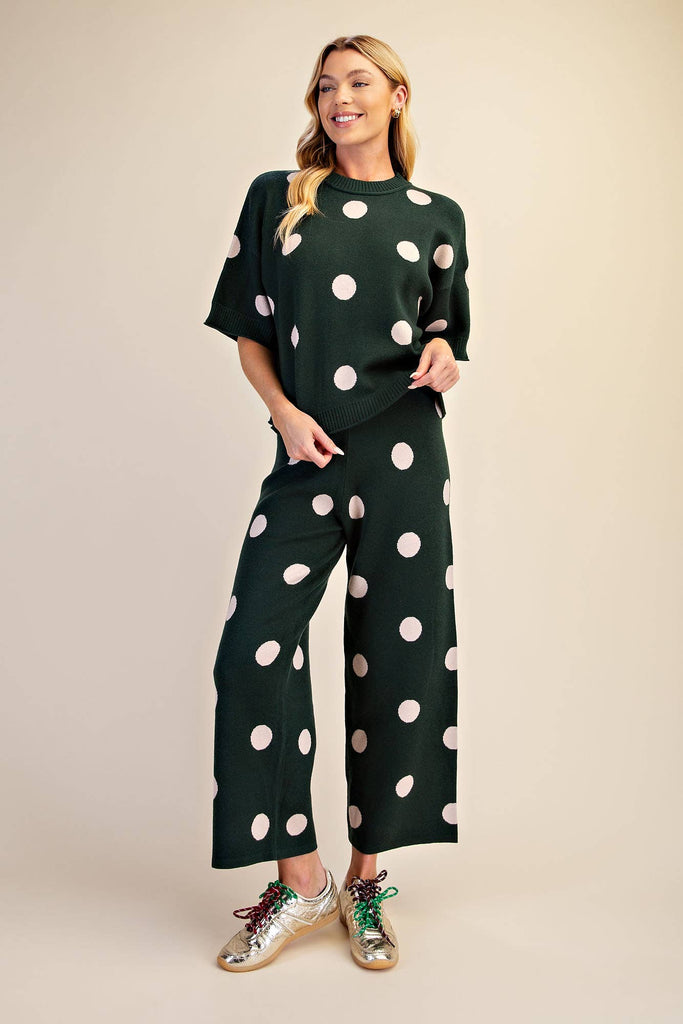 Polka Dot Knit Pants