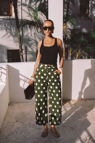 Polka Dot Barrel Pants
