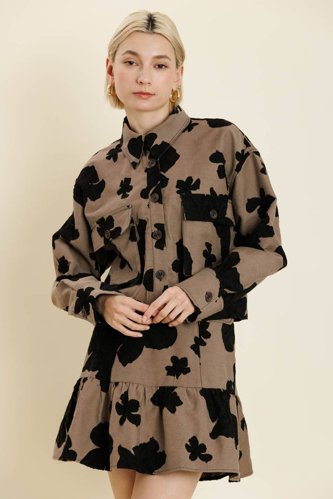 JACQUARD FLORAL JACKET