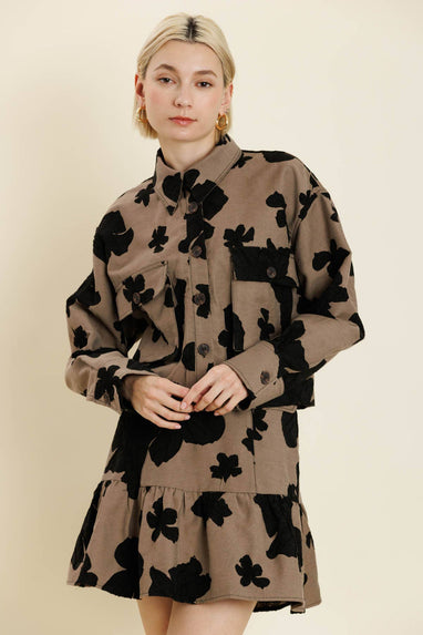 JACQUARD FLORAL JACKET