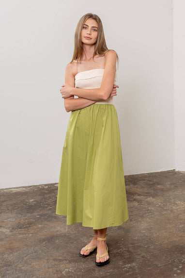 Strapless two tone maxi