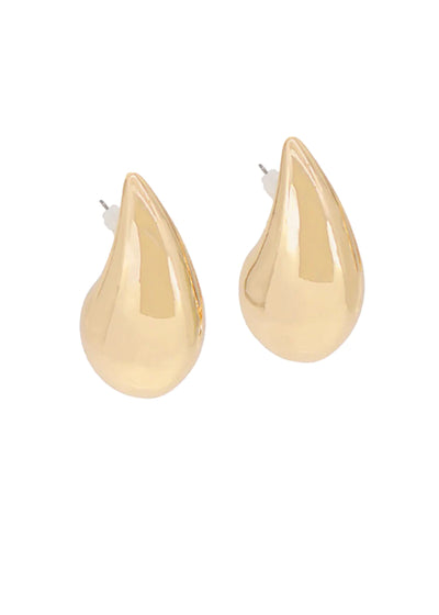 Chunky gold teardrop earring