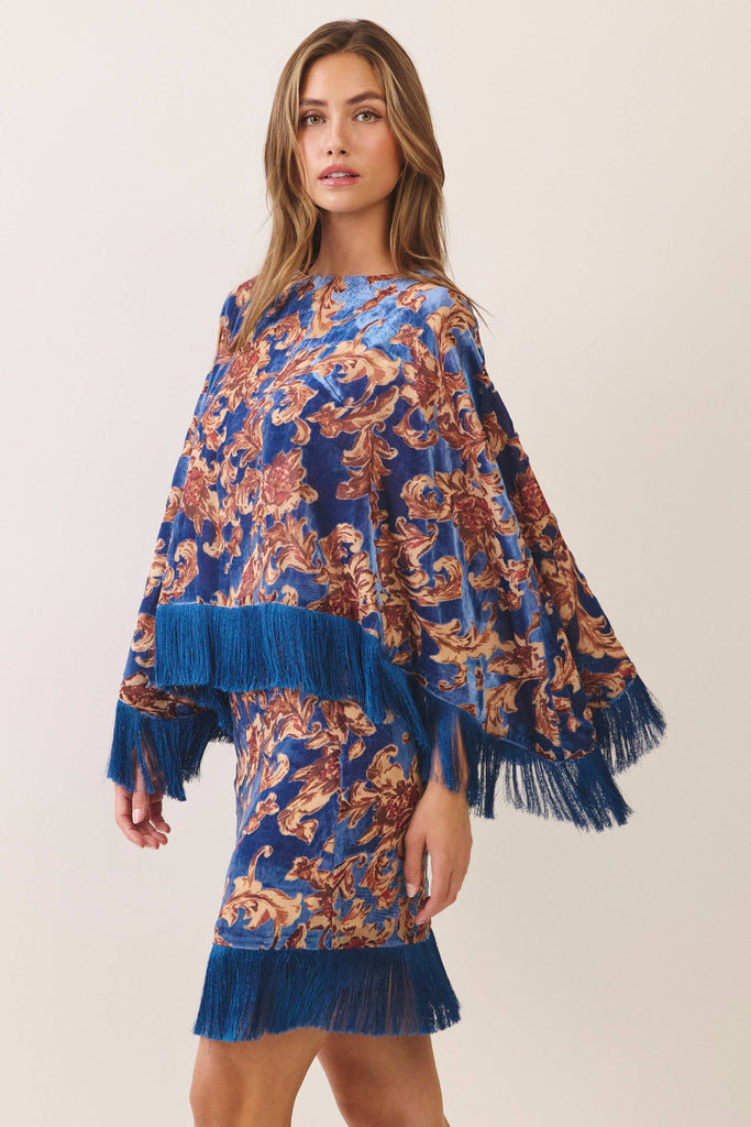 Shiloh fringe trim poncho top