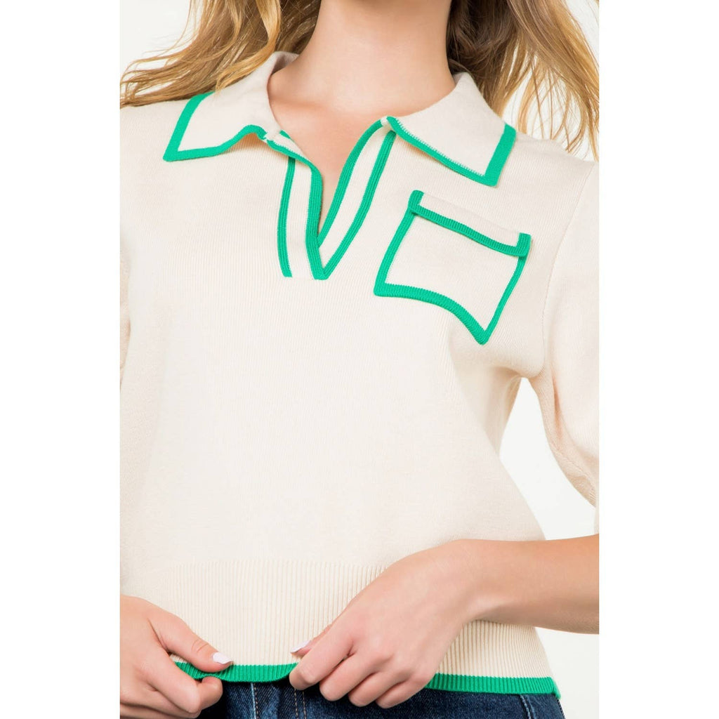 Veda Collared Knit Top