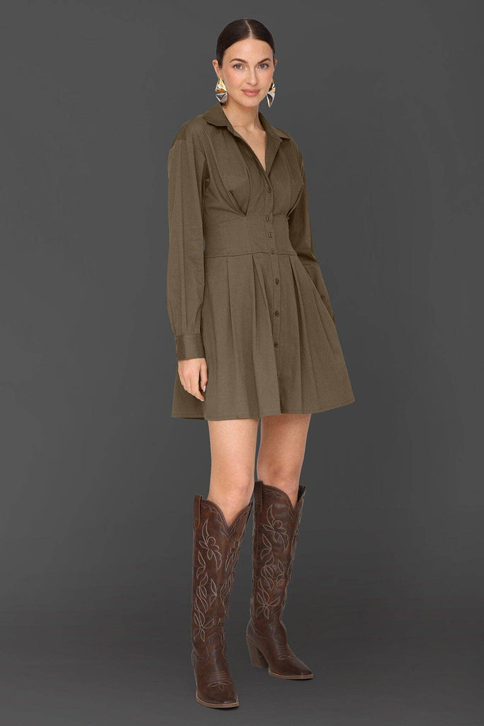 Cotton Corset Mini Shirtdress