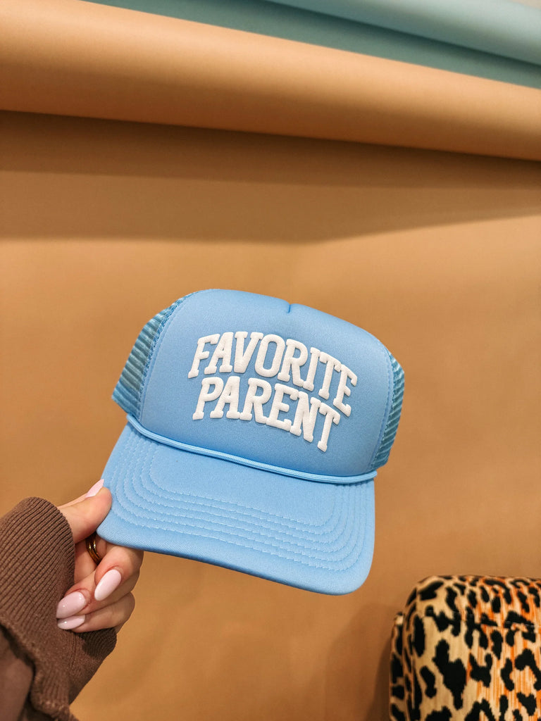 fav parent blue trucker hat