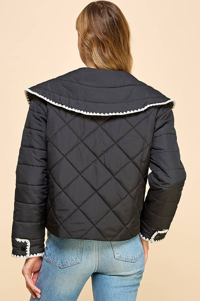 Black Quilted Puffer Jacket