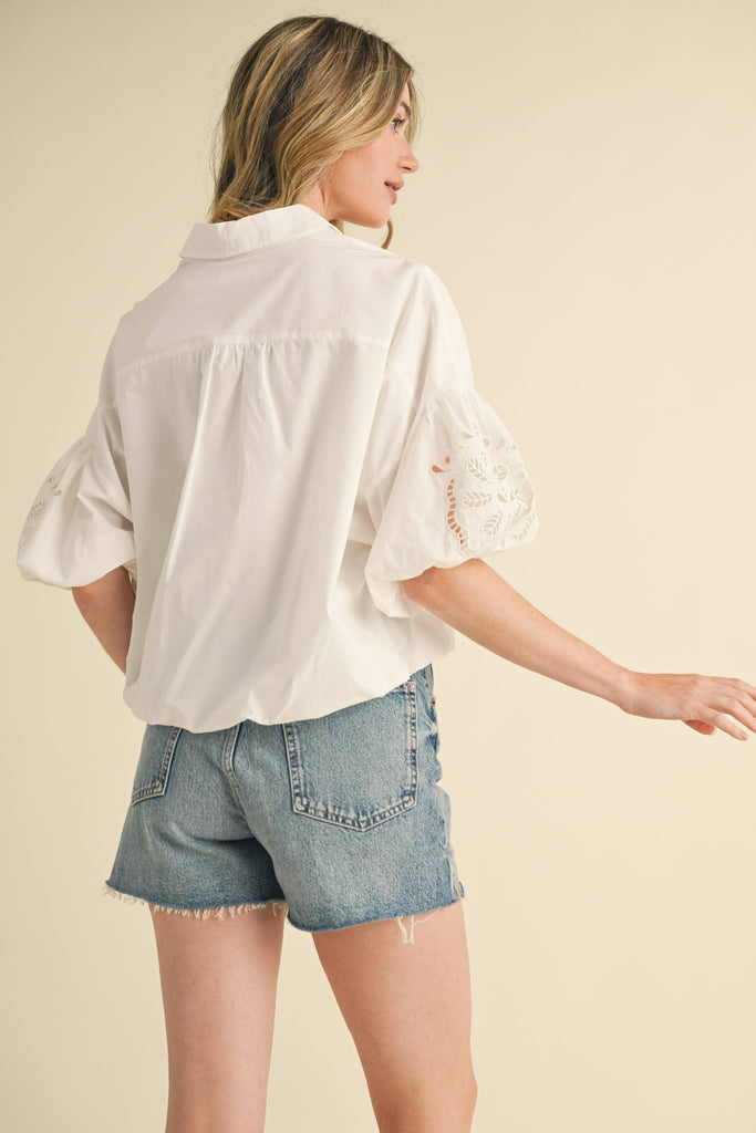 Tyra cutout sleeve detail top