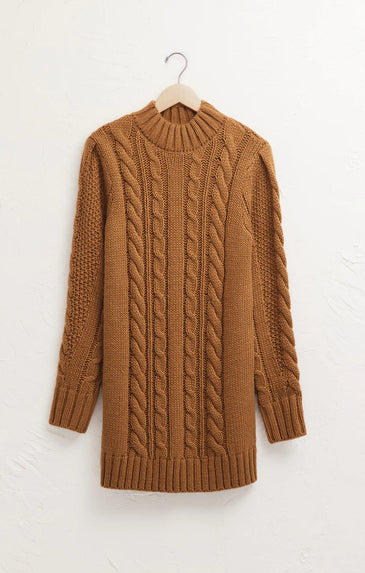 Sage cable sweater dress