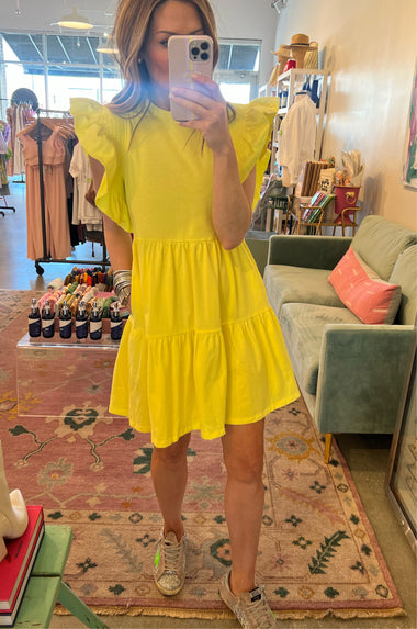 Britt yellow ruffle dress
